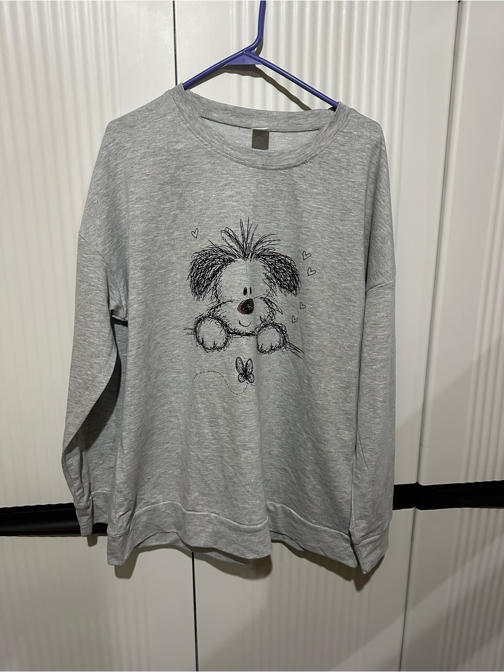 Source Unknown Gray Dog Sketch Sweatshirt